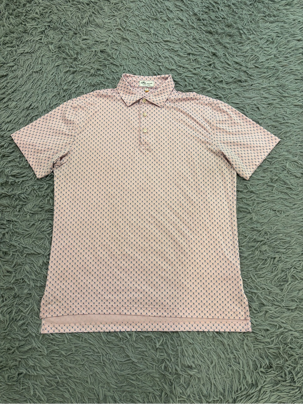 Peter Millar Summer Comfort Men’s Pink Skull Crossbones Medium Golf Polo Shirt